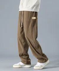 コーデュロイワイドパンツ メンズ 韓国風【カラー：キャメル　商品コード：87DKFSH-002】