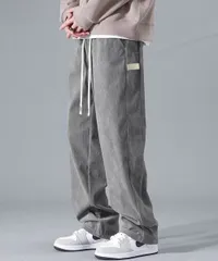 コーデュロイワイドパンツ メンズ 韓国風【カラー：グレー　商品コード：87DKFSH-002】