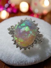 オパール ダイヤモンドリング Pt900 7.19g 12.5号 Jewelry Opal 3.25ct