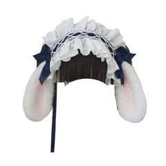 9色 ヘッドドレス うさぎ 耳 ロリータ 髪飾り メイド服 可愛い ゴスロリ レースフリル リボン お姫様 姫系 森ガール 茶話会