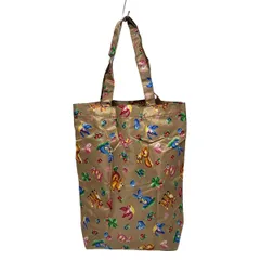 FEILER(フェイラー) トートバッグ美品  - ベージュ×ピンク×マルチ 折りたたみ/うさぎ/鳥/ハート/エコバッグ