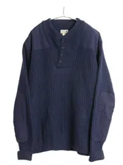 【お得なクーポン配布中!】 00s エルエルビーン ヘンリーネック コマンド ニット セーター メンズ XL / リブ編み メリノ ラム ウール エルボーパッチ 大きいサイズ 紺