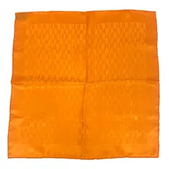 HERMES エルメス ポケットチーフ スカーフ POCHETTE TWILL カレ FACONNEE GRAND H シルク オレンジ aq12464