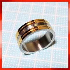 316Lステンレス サージカルステンレス ライン デザイン リング 指輪 ファッションリング アクセサリー パンク ロック ヒップホップ メンズ 銀 シルバー 金 ゴールド 22号 新品未使用品