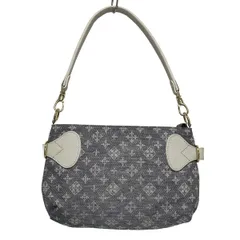 russet(ラシット) ショルダーバッグ - ライトグレー×ネイビー×白 ストラップ着脱可 レザー