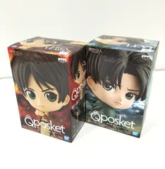 [中古]_進撃の巨人_フィギュア　エレンイェガー／リヴァイ(Qposket)