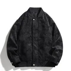 スエード スタジャン 未使用 メンズ ゆったり 長袖 秋 冬 アウター ブルゾン ジャケット 大きいサイズ ジャンパー トップス 上着 カジュアルジャケット ユニセックス 格好いい 韓国風 スエードスタジャン 秋冬 秋物