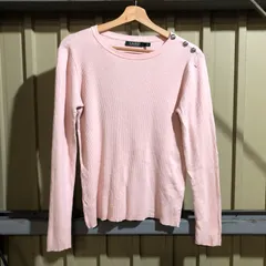 1528 LAULEN RALPH LAUREN セーター ピンク M ローレンラルフローレン ニット コットン リブ編み 古着卸 アメリカ仕入