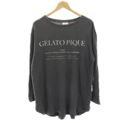 ジェラートピケ gelato pique ルームウェア ナイトウェア 部屋着 Tシャツ カットソー 長袖 ロゴプリント F グレー PWCT221236 /HN
