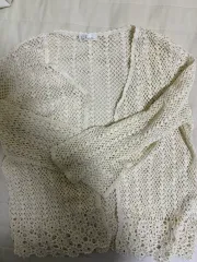 クロシェ アイボリー カーディガン