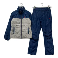中古 レディース フィラゴルフ FILA GOLF セットアップ M 紺×グレー ネイビー×グレー 秋冬 中綿 ブルゾン×ロングパンツ