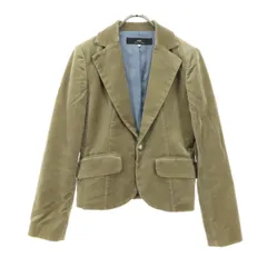 美品 INED イネド コットン 日本製 長袖 テーラードジャケット 7 ブラウン レディース 古着