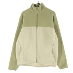 美品 UNIQLO ユニクロ ツートンカラー 長袖 フリース ジップジャケット S ベージュ系 メンズ 古着