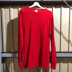1530 Polo by Ralph Lauren サーマルロンT レッド L ポロバイラルフローレン ワンポイント 刺繍ロゴ ポロポニー 長袖カットソー 古着卸 アメリカ仕入