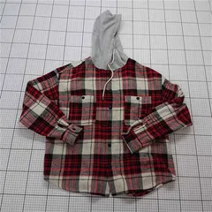 ◇ ⊇ バックナンバー BACK NUMBER BN4401314102A チェック柄フード付きシャツ メンズ XL E  【1511110033943】