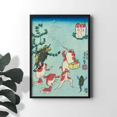 A4サイズ 歌川国芳 ポスター 金魚づくし 玉や玉や 浮世絵 日本画 和風 アートポスター くによし (rossografico 31-100550_a4)