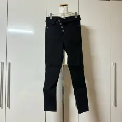 ジェイ（JAY・ジョンソン）キャット KARA（カラ） 斜めボーダー ボタン スキニージーン s ブラックデニム