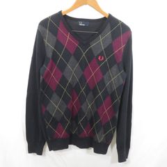 FRED PERRY アーガイル Vネックセーター Lサイズ - メルカリ