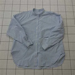 ◇ ⊂ チャオパニックティピー CIAOPANIC TYPY バンドカラー ストライプシャツ メンズ ONE ブルー系 E  【1511110039341】