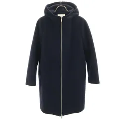 UNITED ARROWS ユナイテッドアローズ フーデッド ウールコート 38 ネイビー ライナー付き レディース 古着