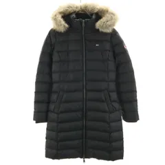 TOMMY JEANS トミージーンズ ダウンコート S チャコールブラック トミーヒルフィガー レディース 古着