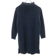 UNITED ARROWS GREEN LABEL RELAXING ユナイテッドアローズ グリーンレーベルリラクシング 長袖 タートルネック アランニット ワンピース 155 ネイビー キッズ 古着