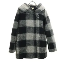 niko and... ニコアンド チェック柄 ウールスライバー コート 3 グレー レディース 古着