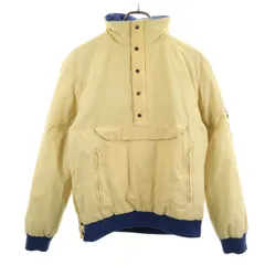 MONCLER モンクレール 80s アシックス ヴィンテージ ハイブリッド ダウンジャケット S イエロー プルオーバー アノラック メンズ 古着