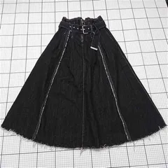 ◇ Θ CPCM 5KB1H-E5783 デニムフレアスカート ブラック系 レディース E  【1511110042907】