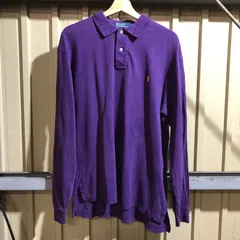 1533 Polo by Ralph Lauren 長袖ポロシャツ パープル M ポロバイラルフローレン ワンポイント 刺繍ロゴ ポロポニー 古着卸 アメリカ仕入