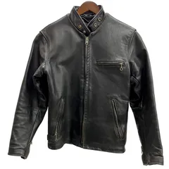 ショット SCHOTT シングルライダースジャケット レザー ジャケット ブラック 34サイズ 201MT-5102 VB