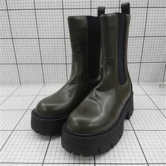 ◇ ⊇ モーメント moment サイドゴア厚底ブーツ Lサイズ カーキ系 レディース E  【1512020006508】