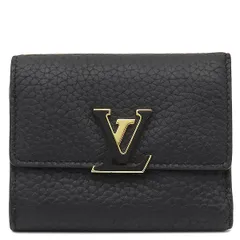 ルイヴィトン LOUIS VUITTON 三つ折り財布 ポルトフォイユ カプシーヌ XS レザー トリヨンレザー ノワール×ホットピンク ゴールド金具 M68587 RFID【中古】