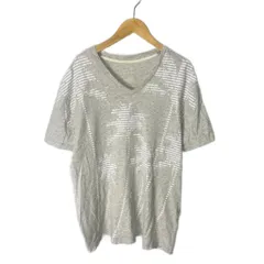 アルマーニエクスチェンジ A/X ARMANI EXCHANGE 総柄 Tシャツ カットソー Vネック 半袖 L グレー ■GY43