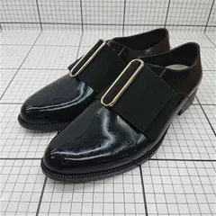 ◇ Θ テンパレイト TEMPERATE バックルデザイン エナメルローファー ブラック系 レディース 24cm E  【1512020011588】