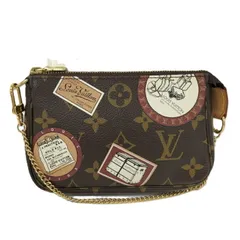 LOUIS VUITTON ミニポシェット アクセソワール アクセサリーポーチ モノグラム ラベルコレクション ブラウン M95804