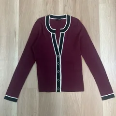 【228942】23区 ニジュウサンク/23ku  長袖カーディガン　ニット　アウター　ストレッチ　アクリル100％　38  ・ パープル