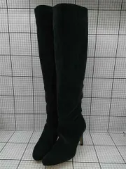 ◇ ⊇ ブラック系スエードロングブーツ 37サイズ レディース E  【1512020023208】