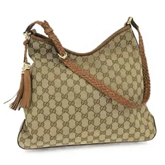 GUCCI ショルダーバッグ GGキャンバス レザー キャンバス ブラウン 257026