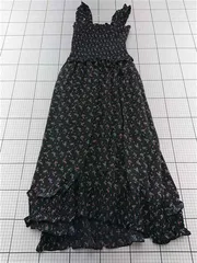 ◇ ⊂ ロク rokh × ジーユー GU 花柄ロングワンピース ブラック系 M レディース E  【1512190011173】