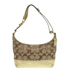 コーチ シグネチャー F18884 キャンバス レザー ブラウン ゴールド ショルダーバッグ 1325 COACH