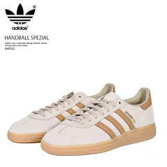 adidas (アディダス) HANDBALL SPEZIAL (ハンドボール スペツィアル) レディース サイズ ローカット スニーカー タウンユース 普段使い カジュアル ストリート ローテク (ベージュ/ライト ブラウン/ガム) IH9762
