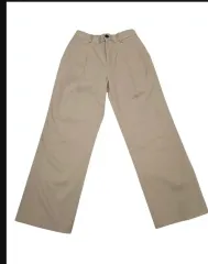 ベージュ ワイド スラックス パンツ