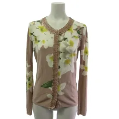 ブルガール　花柄カーディガン　カットソー　ブルマリン BLUGIRL ブルガール カーディガン 花柄 ブルマリン ローズ 薔薇 - メルカリ