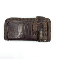 【中古】DAYS ART オーストリッチレッグ レザーウォレット ブラウン デイズ アート[24][240024534674]