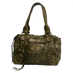 ROBITA(ロビタ) ショルダーバッグ - カーキブラウン 編み込み レザー