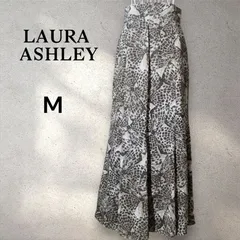 LAURA ASHLEY ローラアシュレイ 　総柄　ハイウェスト　フレアマーメイドスカート　グレイ系　レオパード風　Mサイズ　トルコ製
