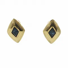 バーバリーズ Burberrys ヴィンテージ イヤリング アクセサリー 両耳用 クリップ式 ビジュー カラーストーン 色石 ダイヤモンドカット ひし形 ゴールドカラー 金色 ■GY11 /MQ