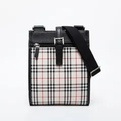 BURBERRY バーバリー ショルダーバッグ チェック キャンバス レザー【中古】