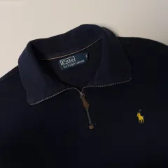 ポロラルフローレン ハーフジップアップ ニット ネイビー M